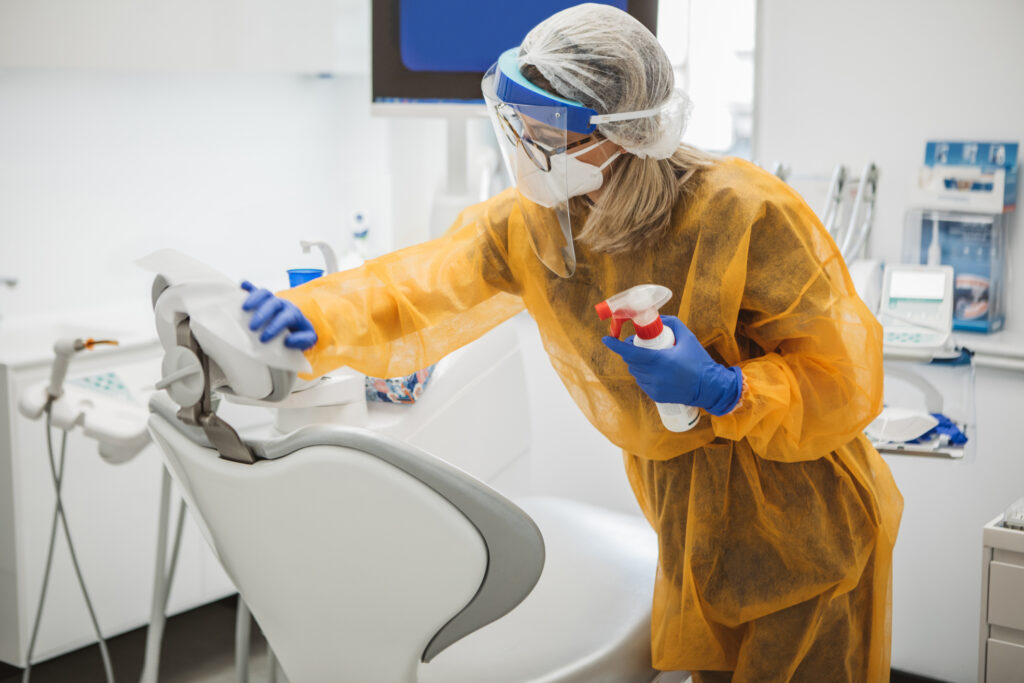 Disinfecting Dentist Office
