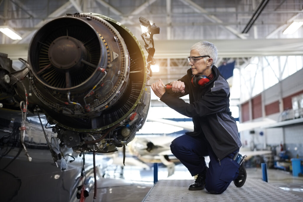 Aircraft Mechanic In The Hangar